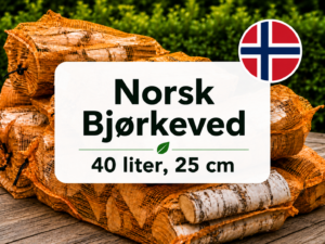 Norsk Bjørkeved 25 cm - 40 liter