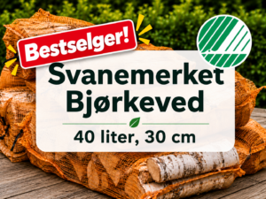 Bjørkeved 30 cm - 40 liter Svanemerket