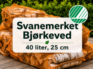 Bjørkeved 25 cm - 40 liter Svanemerket