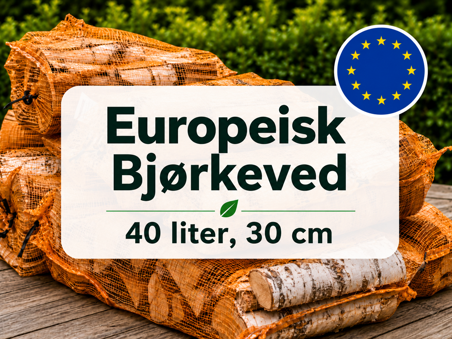 Bjørkeved 30 cm - 40 liter EU